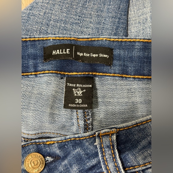 NEW True Religion Jeans Halle High Rise Super Skinny Medium Wash Size 30 / 10 - Picture 7 of 11